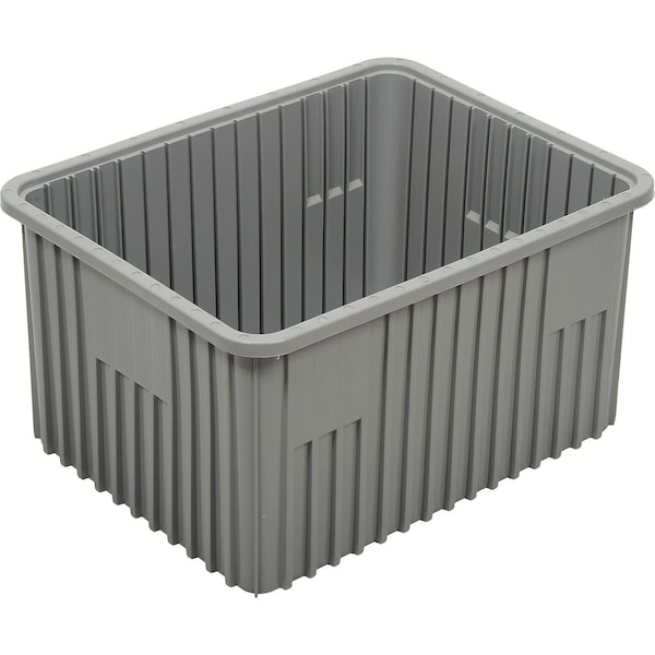 Divider Box, Polypropylene, Gray, 12 in H, 17-1/2 in W, 22-1/2 in L